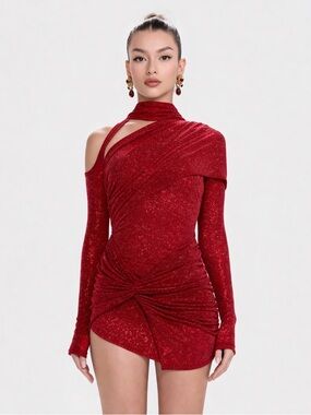 BBXBRAND Xtina lover girl dress in sparkling red - M nwt